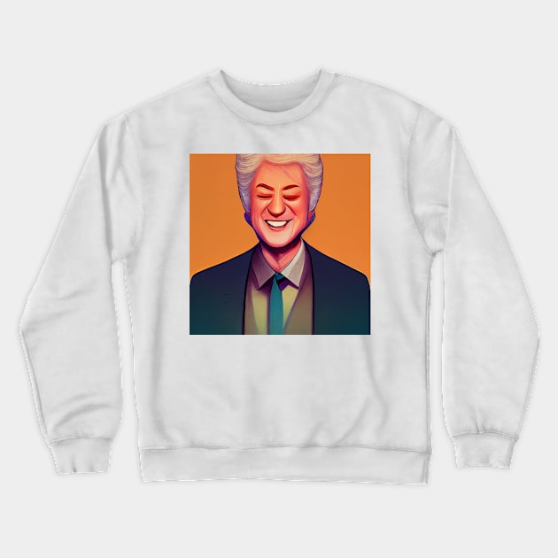 Laughing Bill Clinton | President of the United States | Comics style Crewneck Sweatshirt by Classical